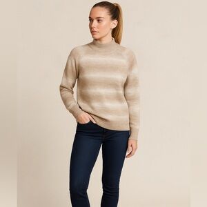 Rachel Zoe Tan & Cream Gradient Sweater – Chic Cozy Perfection - XL